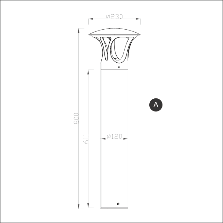 High Quality Aluminum Lawn Landscape Led Bollard Light For Garden Street Lighting